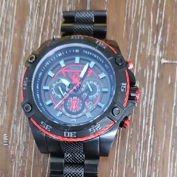 Invicta Men's Black and Red Watch